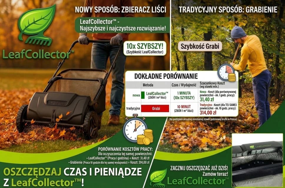LeafCollector™ – Zamiatarka do Liści z Koszem