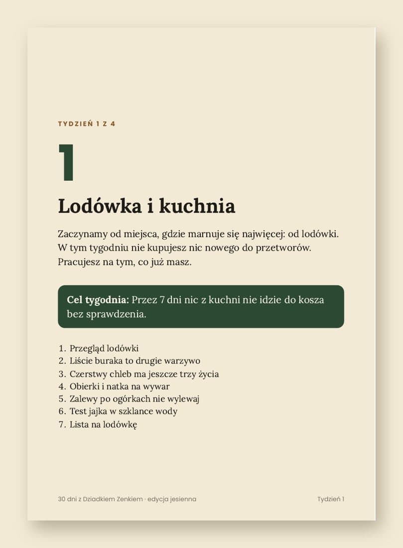 Nic się nie marnuje w 30 dni – program jesienny (planer drukowany A5 + książka + PDF w minutę)